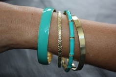 Turqouise and Gold Bangle Stack
